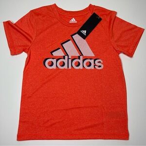 NEW Boy's Adidas Logo Short Sleeve Athletic Tee (Orange) Size 5